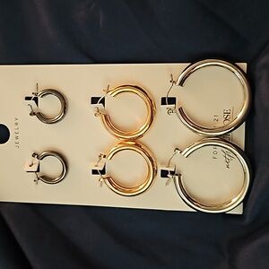 Forever 21 3 pairs of thick hoop earrings